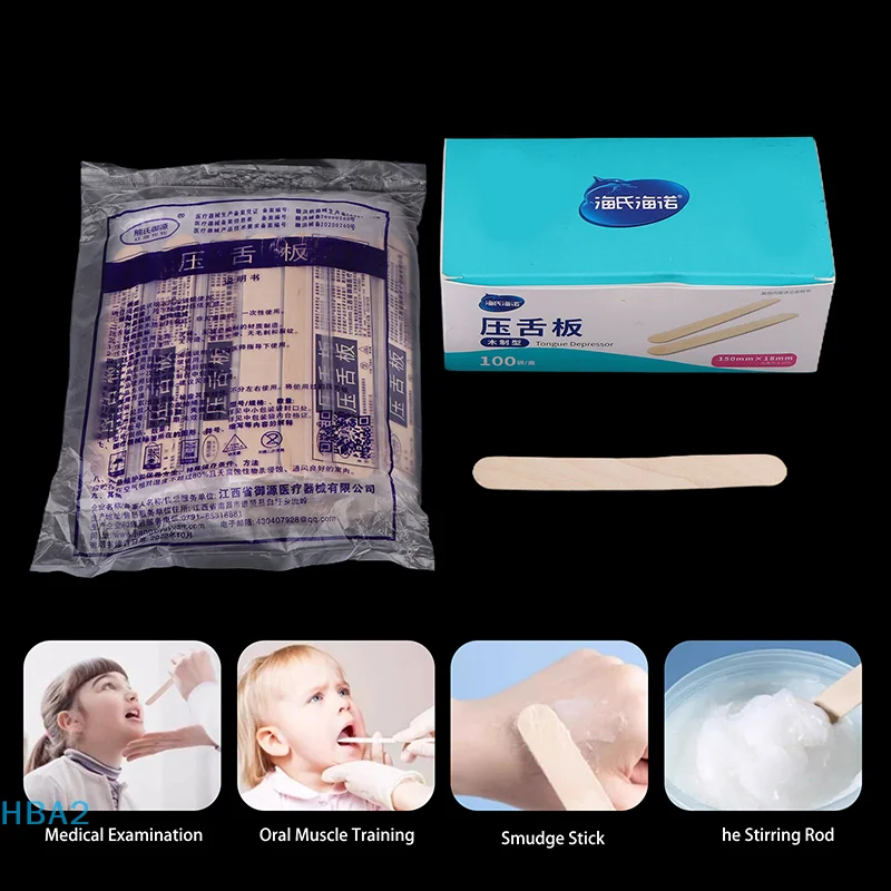 【H】Despressor de língua descartável médico para exame oral crianças treinamento muscular oral vara espátula de depilação varas de cera