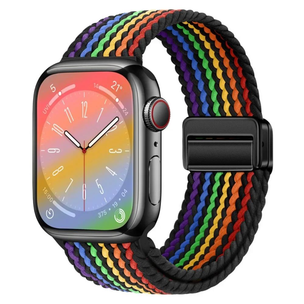 Bracelet en nylon pour Apple Watch, Bracelet pour iWatch Series 6, 5, 4, 3, SE, 10, 9, 8, 7, 46mm, 42mm, 45mm, 41mm, Ultra 2, 49mm, 44mm, 40mm