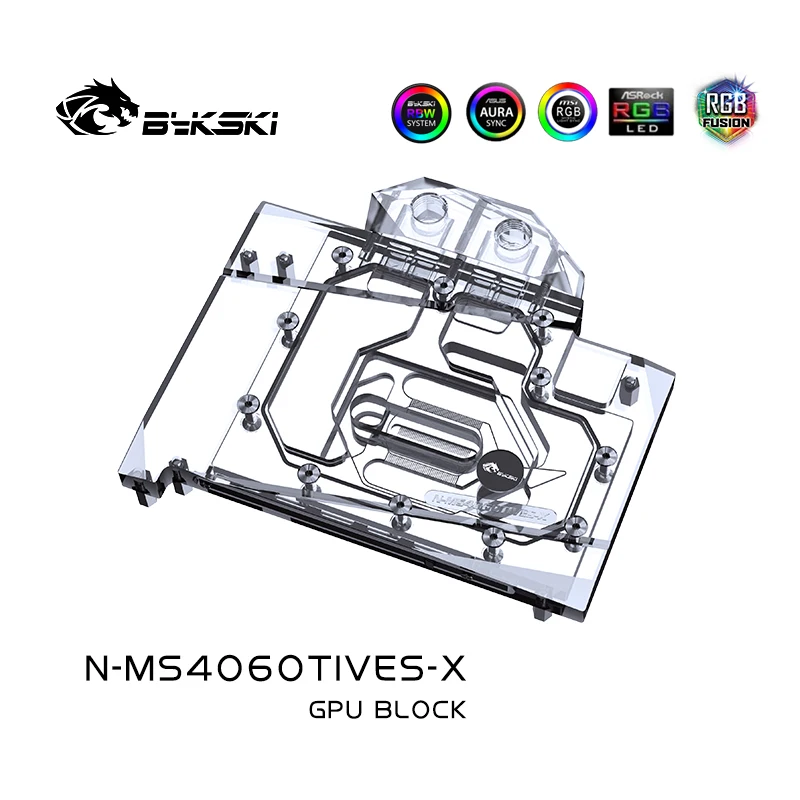 Imagem -04 - Bykski-placa de Vídeo de Refrigeração a Água Radiador de Cobertura Completa Uso de Bloco de Gpu para Msi Geforce Rtx 4060ti Ventus 2x 16gb 12g N-ms4060tives-x