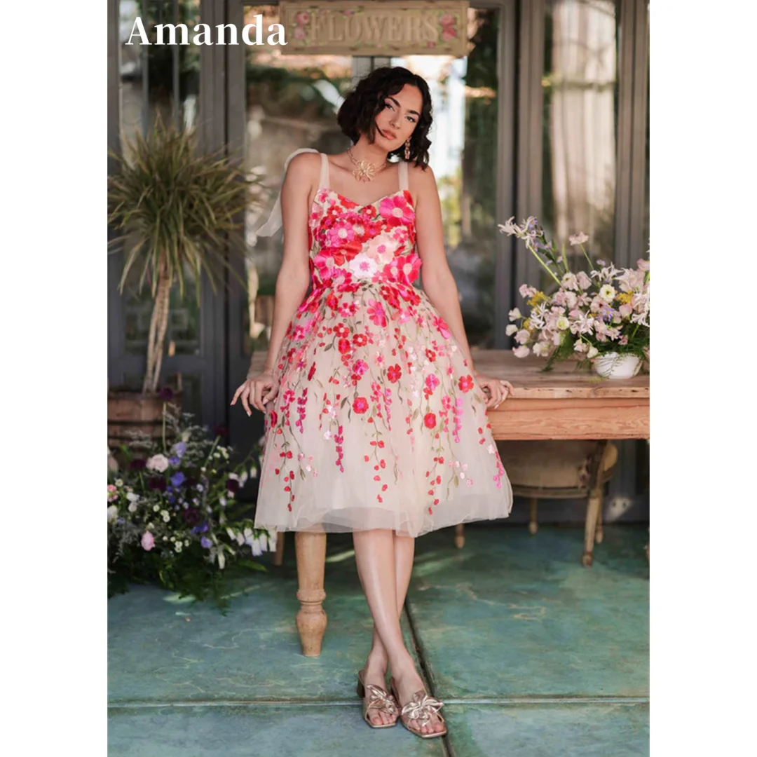 

Amanda Princess Pink Flower Short Party Dresses Sweet Knee Lenght Vestidos De Fiesta Fairy Vestidos De Fiestas Elegantes Mujer