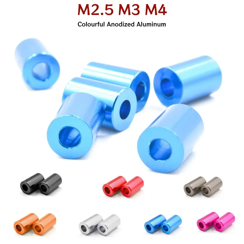 Aluminum Round FPV Standoff Spacer M2.5 M3 M4 Bushing Washer Ultralight Gasket Unthreaded Sleeve RC Aircraft Hollow Struts