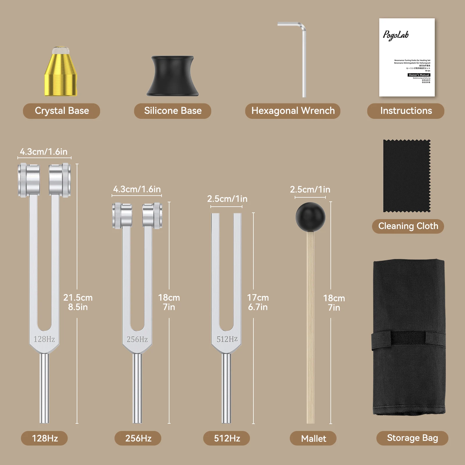 

Портативный комплект камертонов для дома и путешествий для терапии, йоги и настройки инструментов (128/256/512 Гц). Легкий алюминий