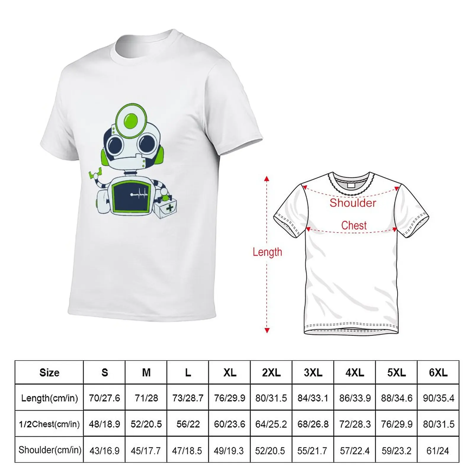 New Medbot the medical robot T-Shirt summer tops men workout shirt