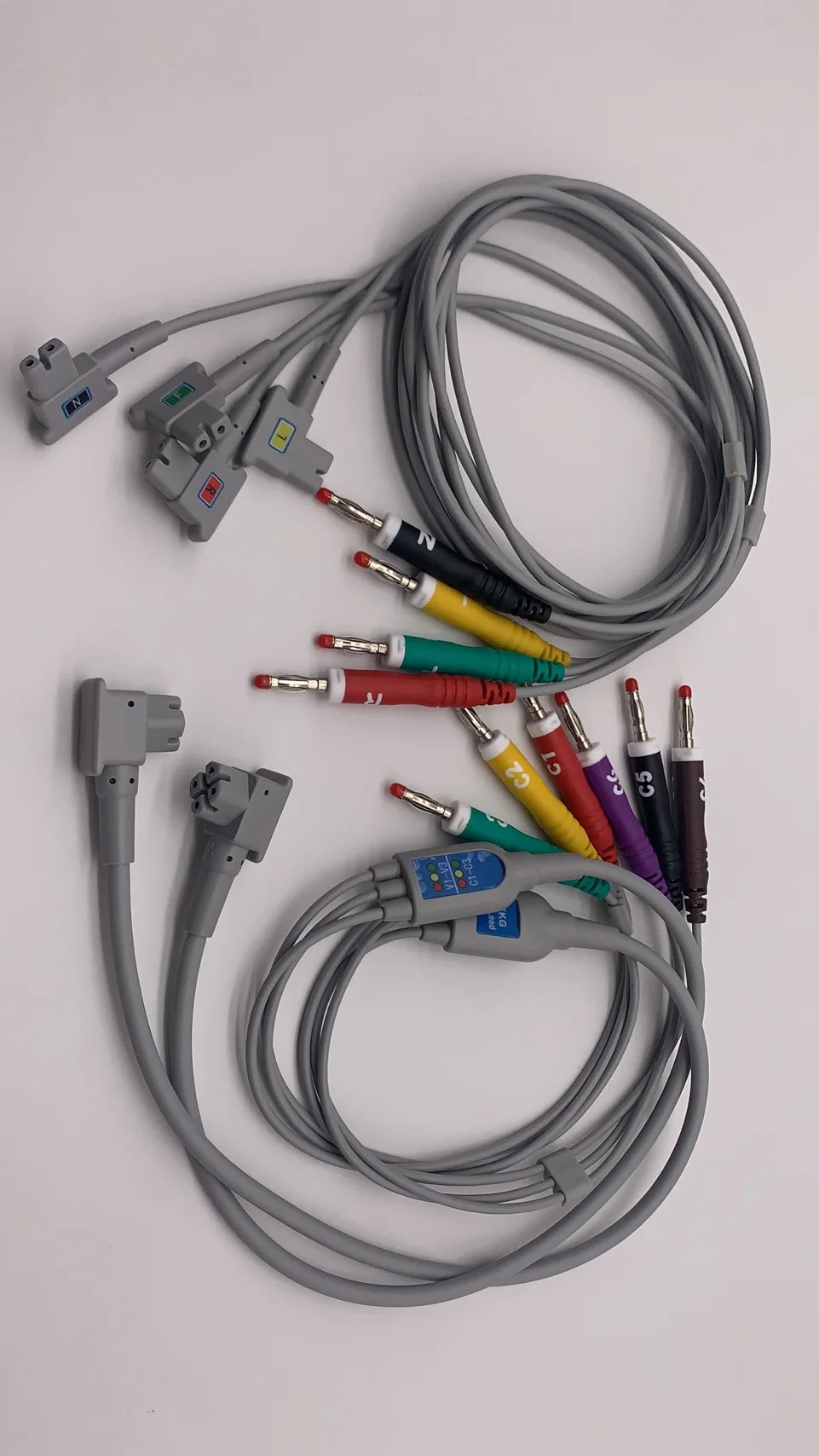 EKG Cable 10 Lead Wires Compatible With Banana 4.0 For Philip Limb Lead Set AAMI/IEC Chest Lead Set