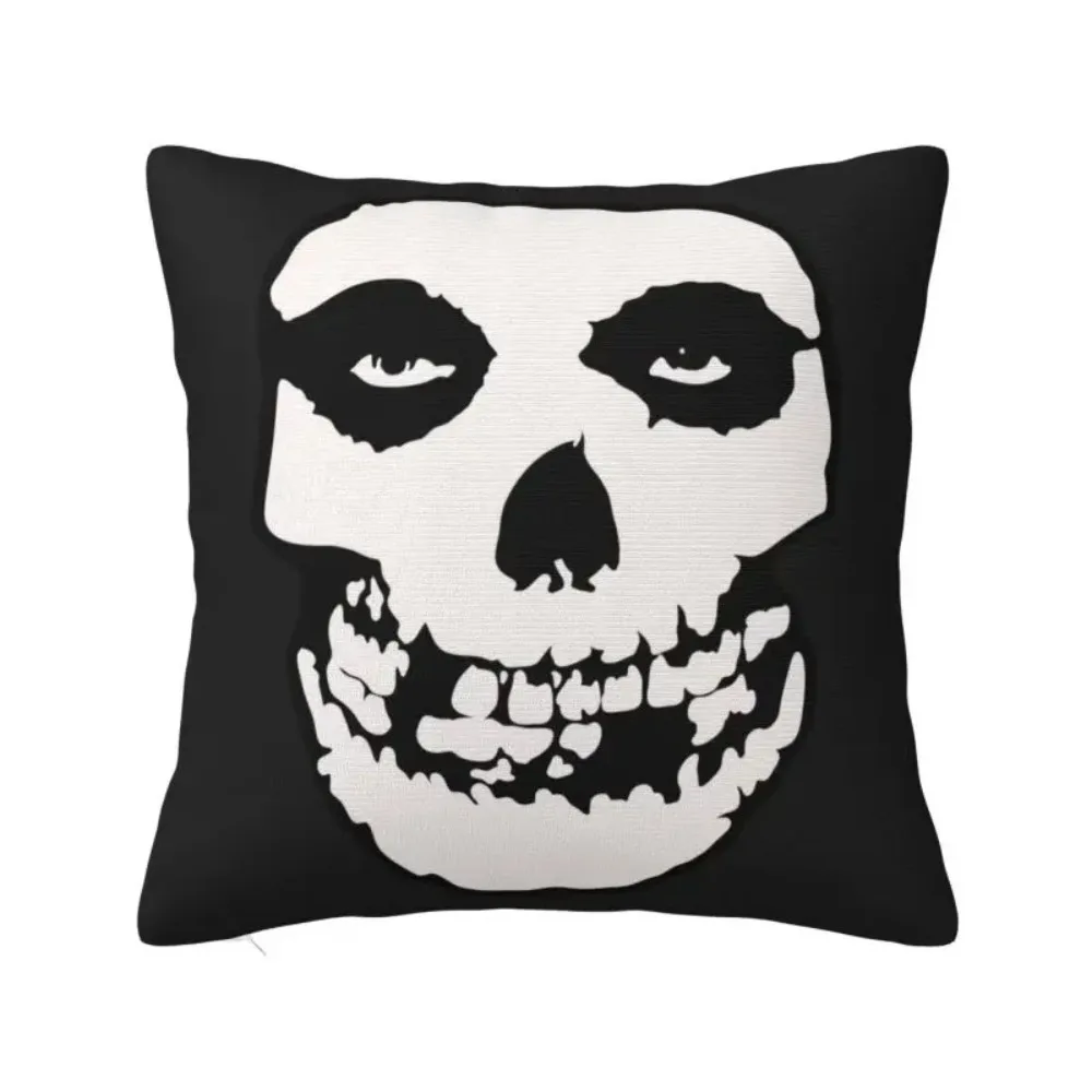 Custom Rock Punk Band Misfits Skull Face Luxury Throw Pillow Cover Heavy Metal Car Cushion