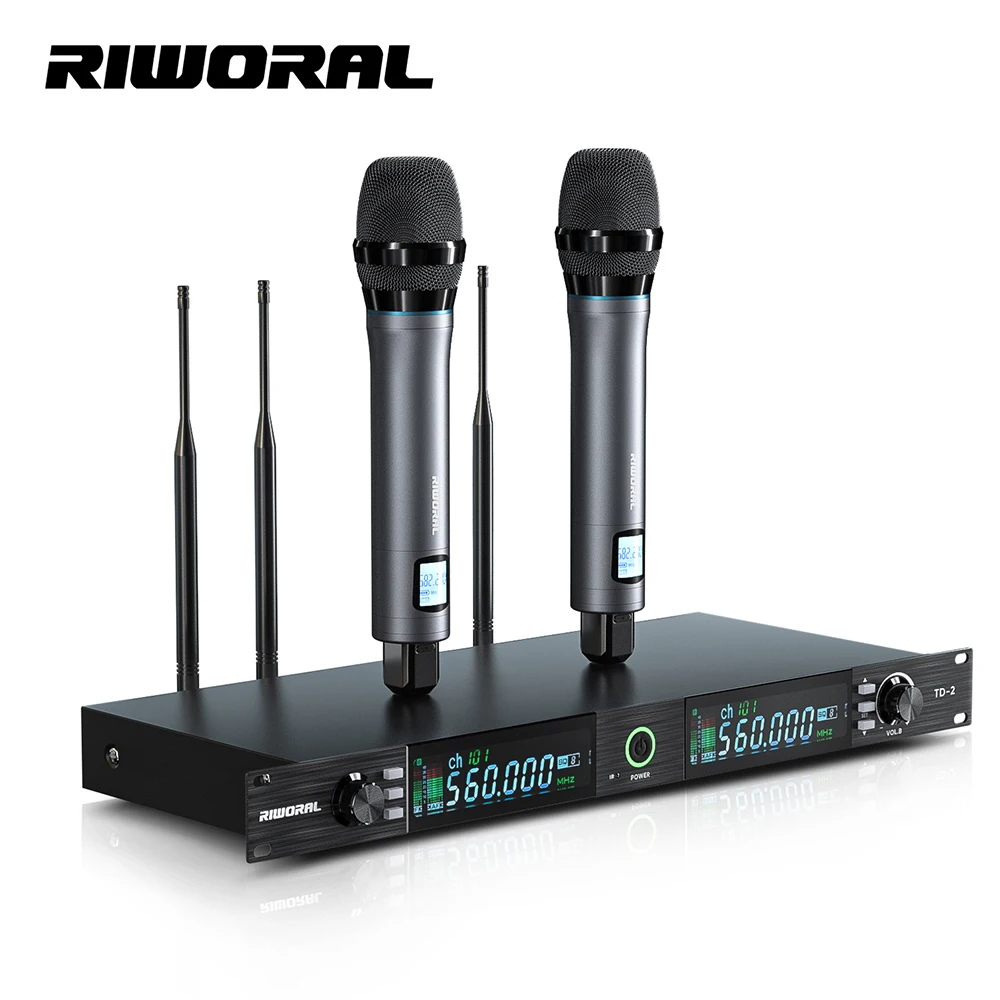 TD2 Wireless Microphone Systems UHF True Diversity Microphones Sound System Outdoor Professional for Church