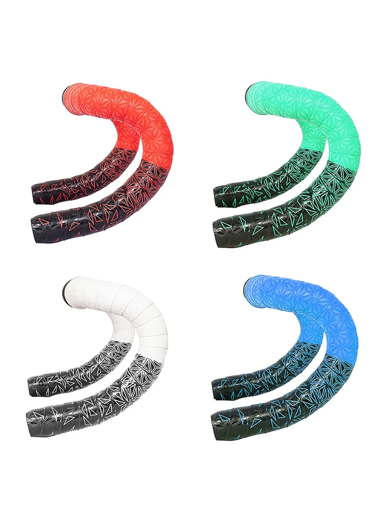 AliExpress NONE 1pair New Bike Tape Double-Color Road Bicycle Chrysanthemum Pattern Bar Tape EVA+PU Oft Anti-Vibration Wrap Tape Durable Bartape