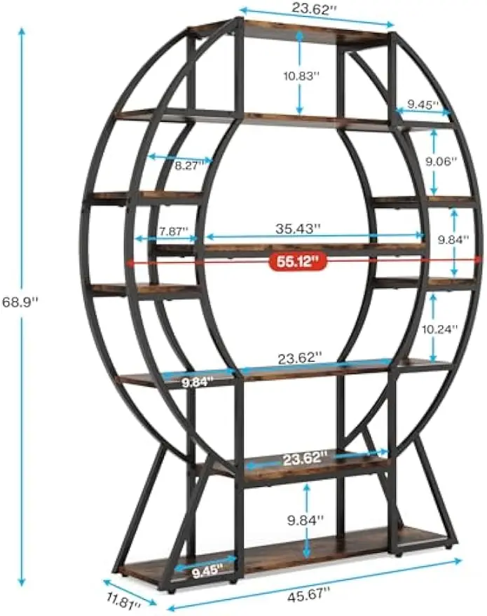 Tribesigns 6-Tier Bookshelf, 69