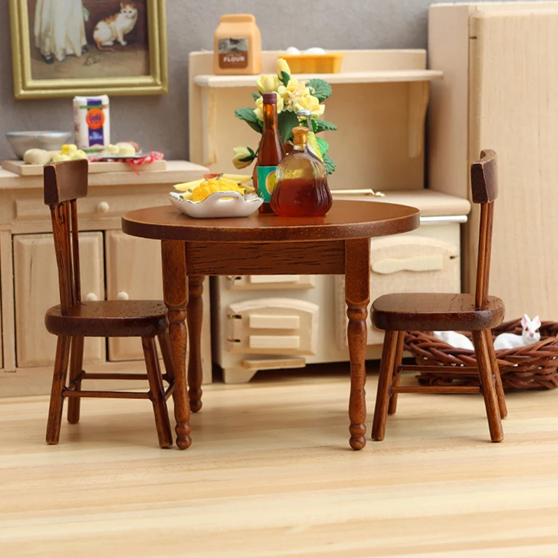 1:12 schaal poppenhuis miniatuur eettafelset, ideaal voor keukenmodel decor en accessoires