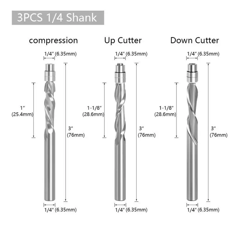 652F 1/4 Shank End Mill Mill Solid cacbide compe