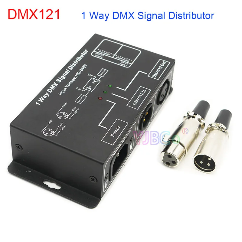 DMX121 DMX512 LED amplifier Splitter 1CH 1 output port DMX signal distributor AC 110V 220V DMX signal repeater for DMX Decoder