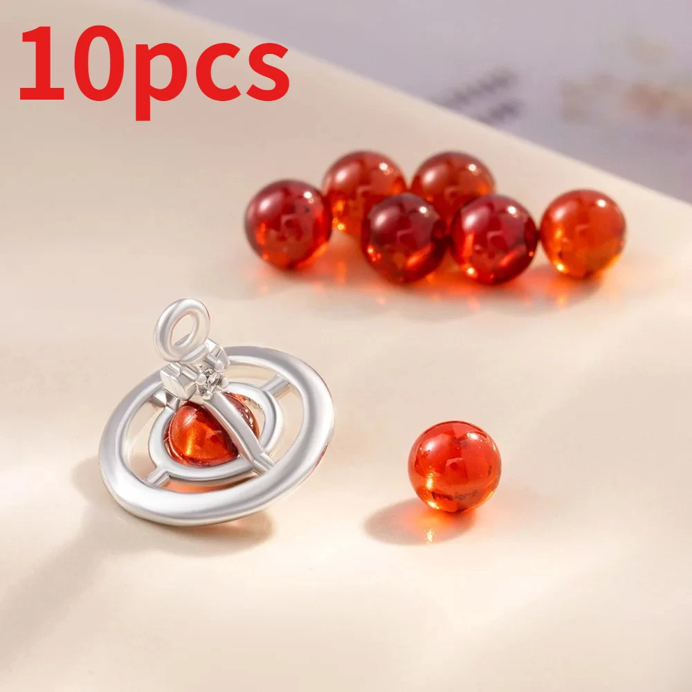 

10pcs 4mm Zircon Smooth Bead Saturn charms Pendant for DIY Earrings Personalized Handmade Earring Accessories