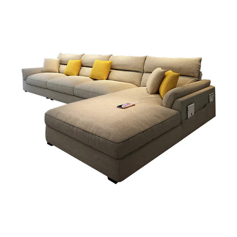 

Intelligent rechargeable fabric sofa, modern simple small apartment living room sofa