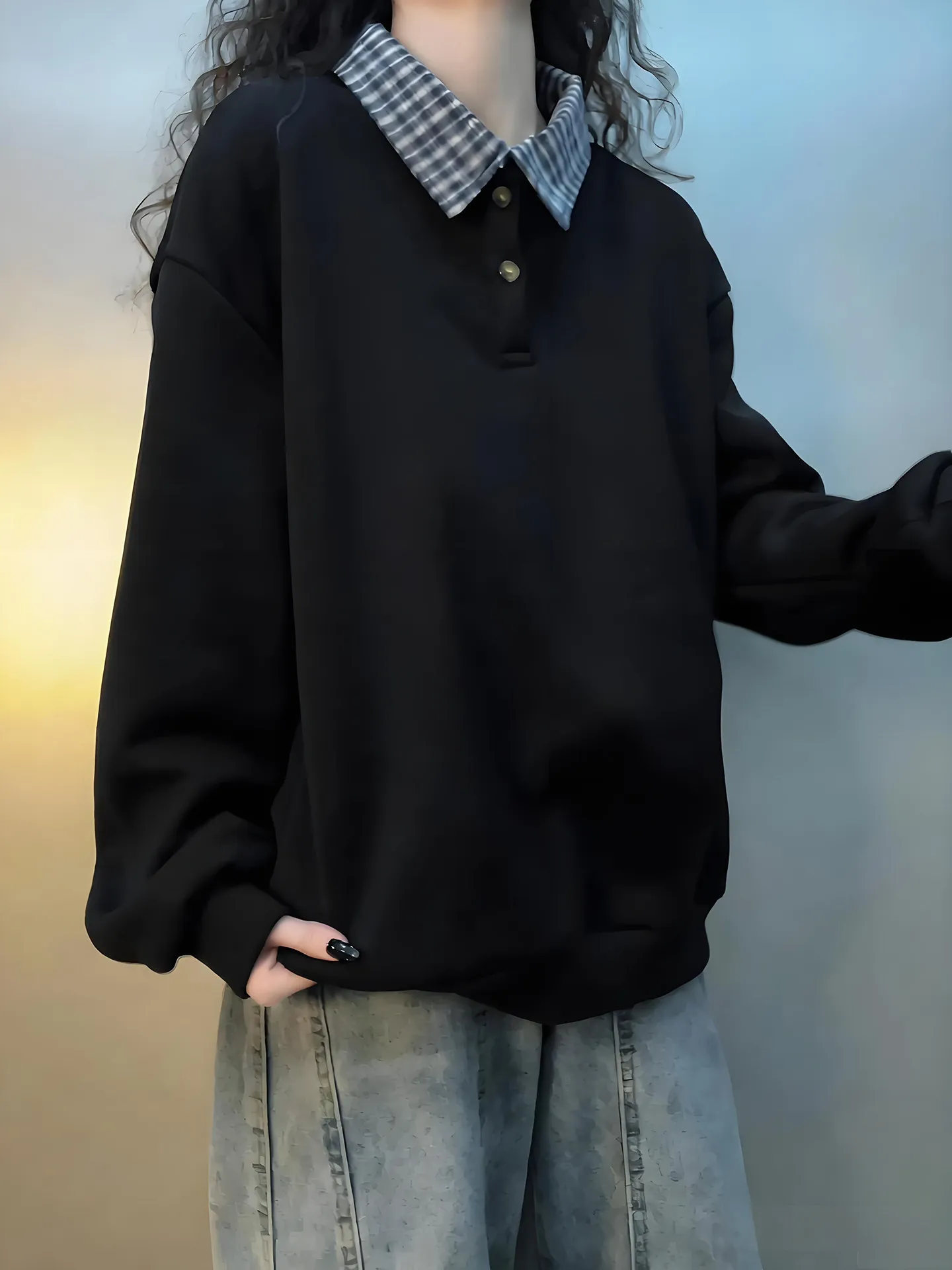 American Retro Long Sleeve Hoodie Men's Spring Autumn High Season Sensation  Shirt Inner Wear Base Top Fashion Urban Style