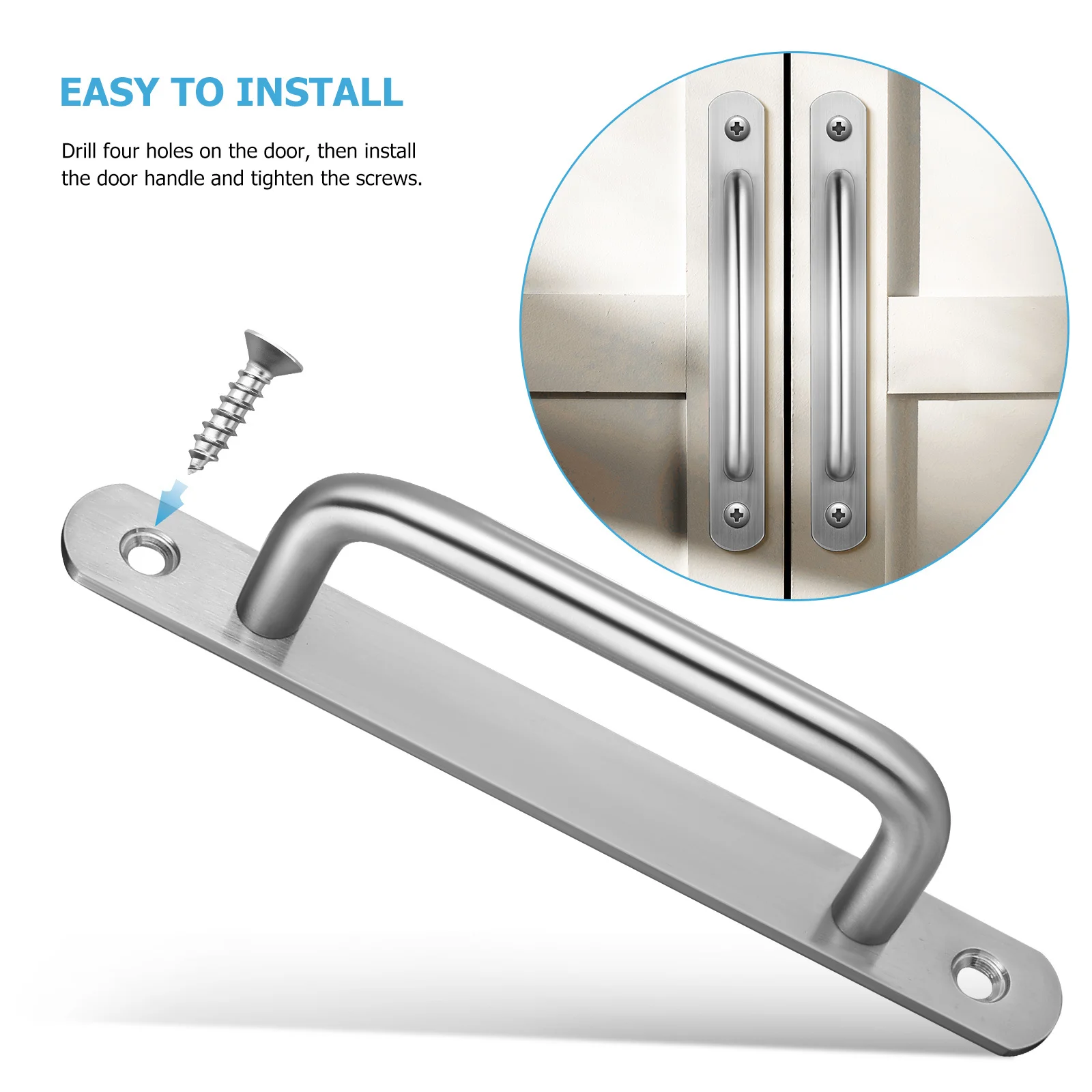 

4pcs Aluminium Alloy Door Handles Modern Cabinet Pulls For Closet Sliding Garage Wardrobe Interior Exterior Passage Knobs