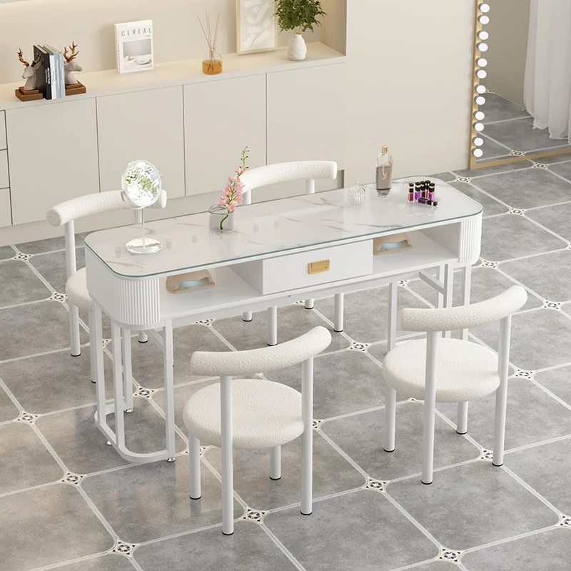 

Fashion Internet celebrity manicure table and chair set Modern simple Japanese extended manicure shop table
