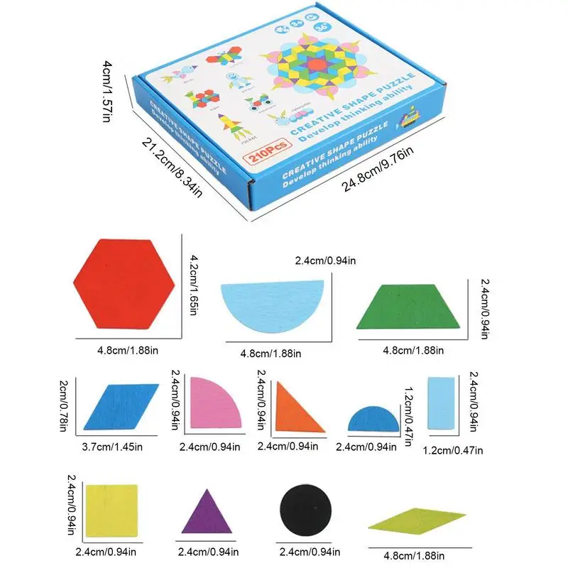 En bois Tangram Puzzle Géométrique Forme Modèle Blocs De Bonne Qualité Pensée Formation Jeu Apprentissage Puzzles Éducatifs Pour Les Enfants