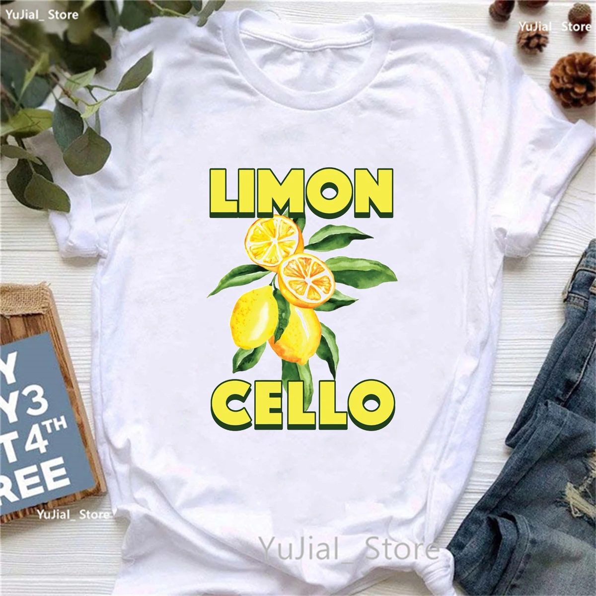 Limoncello Limon Graphic Printed Tshirt Girls Funny Summer Fashion T Shirt Women White/Pink/Gray/Black Casual T-Shirt