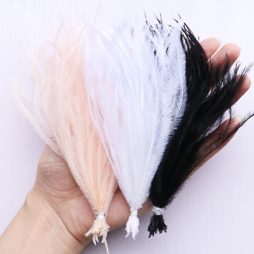 100Pcs/Bundle Fluffy Ostrich Feathers Filament String Dyed Colorful 10-15/15-18CM Plumes For Clothes Earring Making Decor Sewing