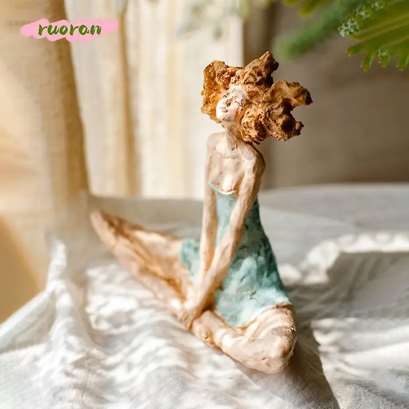 

Cute Creative Girl Art Sculpture Light Luxury Minimalist TV Cabinet Decor Ornament Housewarming Gift for Her Niche Showroom