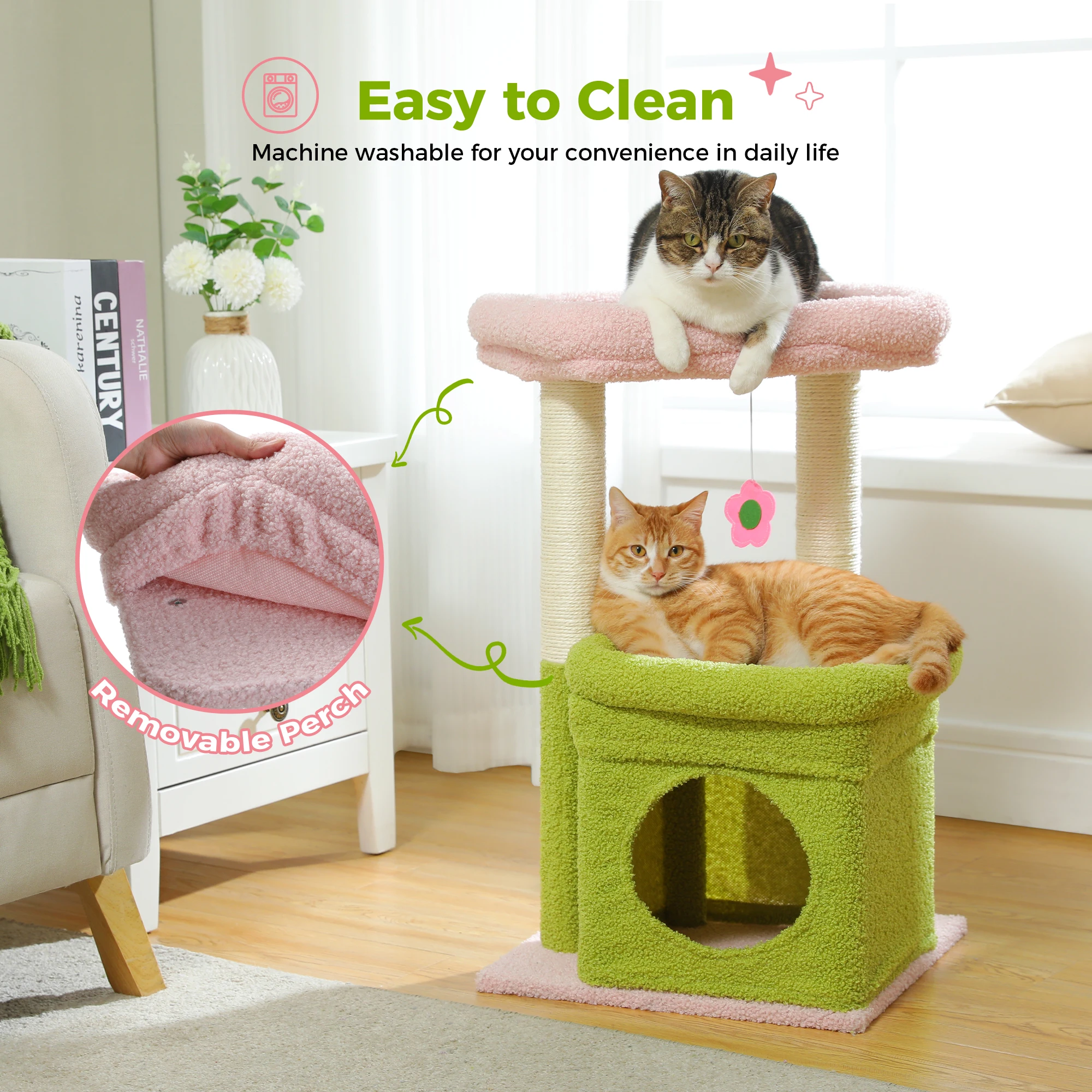 Small Cat Tree with Cozy Condo Cat Tower for Indoor Natural Sisal Cat Scratching Posts Scraper for Cats Accessories Pet Cat Toys