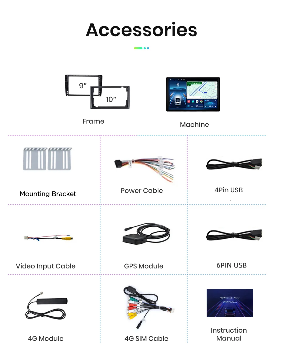 Junsun 11,5 Zoll QLED Touchscreen Universal-Autoradio, kabellos, für Apple CarPlay, Android Auto, Stereo-Multimedia-Videoplayer, intelligente Fahrzeugsysteme, 2-DIN-Autoradio, Head Unit, GPS-Navigation, BT, 4G, WLAN, 8-Kern-Prozessor, FM, AM, DSP, RDS, SWC, DAB – Detail 29