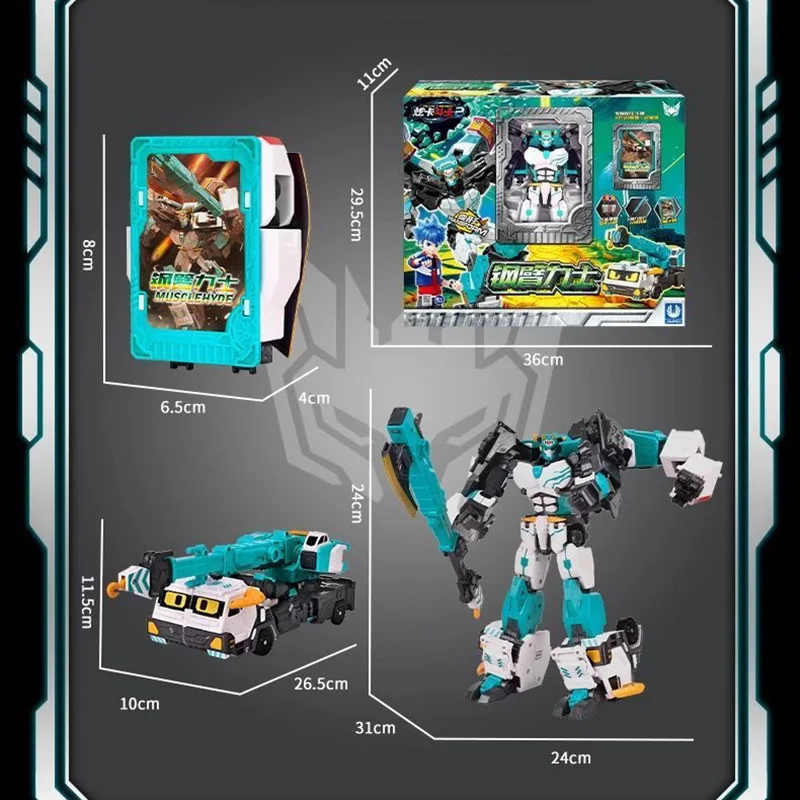 Neue Metall Cardbot verwandeln Auto zu Roboter Action-figuren BLAU COP S mit Karte Transformation Roboter Modell Spielzeug für Kind Geschenk