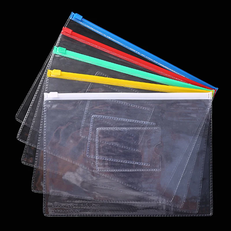 Sac de Rangement Transparent en Plastique pour Étudiant, Pochette de Rangement de Documents à Horizon A4, A5, 9 Pièces