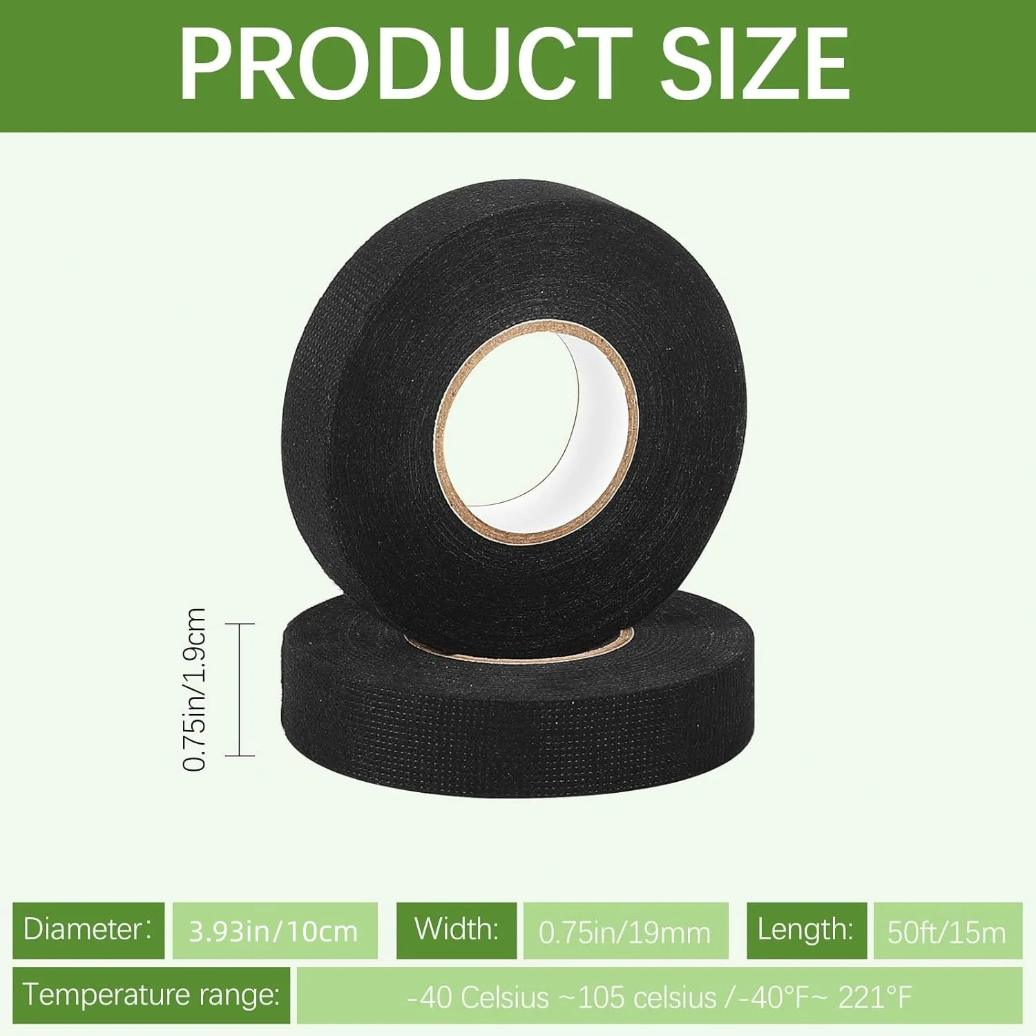 Wire Harness Tape, Engine Compartment High-Temperature Self-Adhesive Felt Cloth Electrical Tape, Noise Reduction and Protection