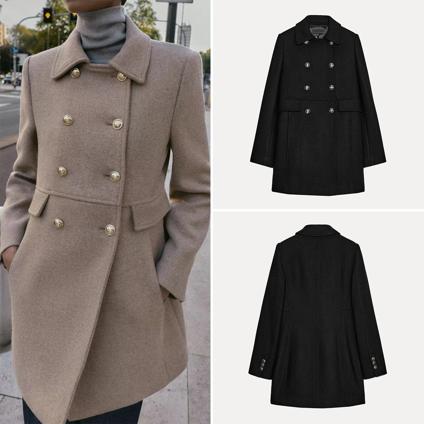 Fashionable Short Double-breasted Women's Coat 2025 Autumn New Style ZADATA Brand Chinese Origin Unique Personality Design