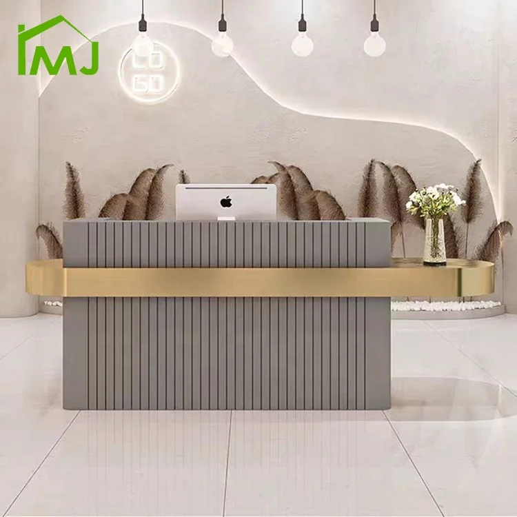 

Modern Beauty Salon Commercial Furniture Reception Desk Storage Checkout Counter