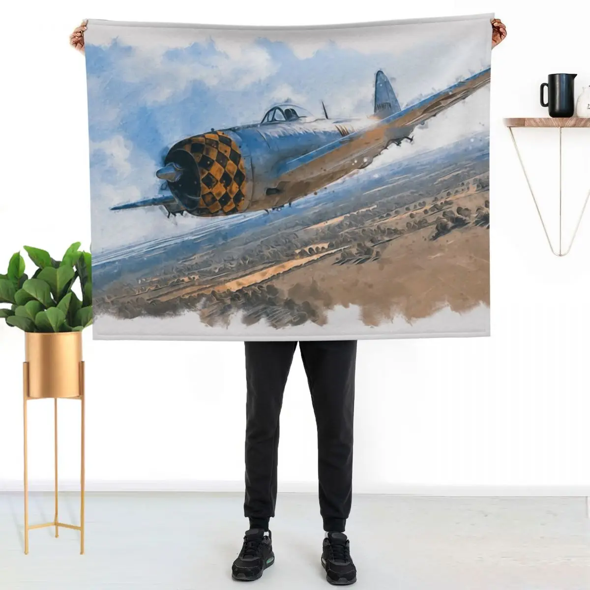 P-47 Thunderbolt Throw Blanket Quilt Thermals For Travel Comforter Furry warm for winter For Sofa Thin Blankets