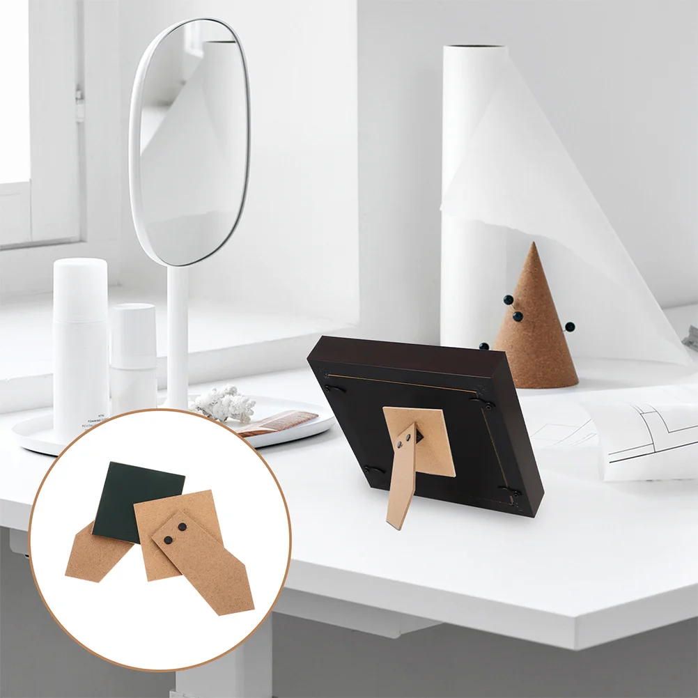2Pcs Picture Frame Easel Back Cardboard Self Adhesive Support Light Brown 14.5cm Photo Display Holder Stand Easel Backs