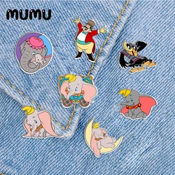 2024 New Cute Elephant Lapel Pin Little Dumbo Acrylic Brooches Handmade Epoxy Jewelry Shirt Bag Badge