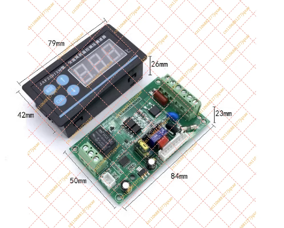 AC 110V/220V Motor Fan Speed Regulator with LED Digital Display, Temperature Control Voltage Switch