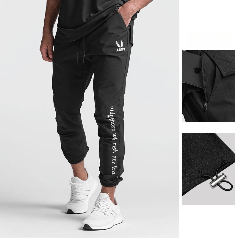 Men's Quick-Dry Joggers Gym Running Fitness Training Pants Stretch Streetwear Casual Motorcycle Trousers Sportswear Sweatpants
