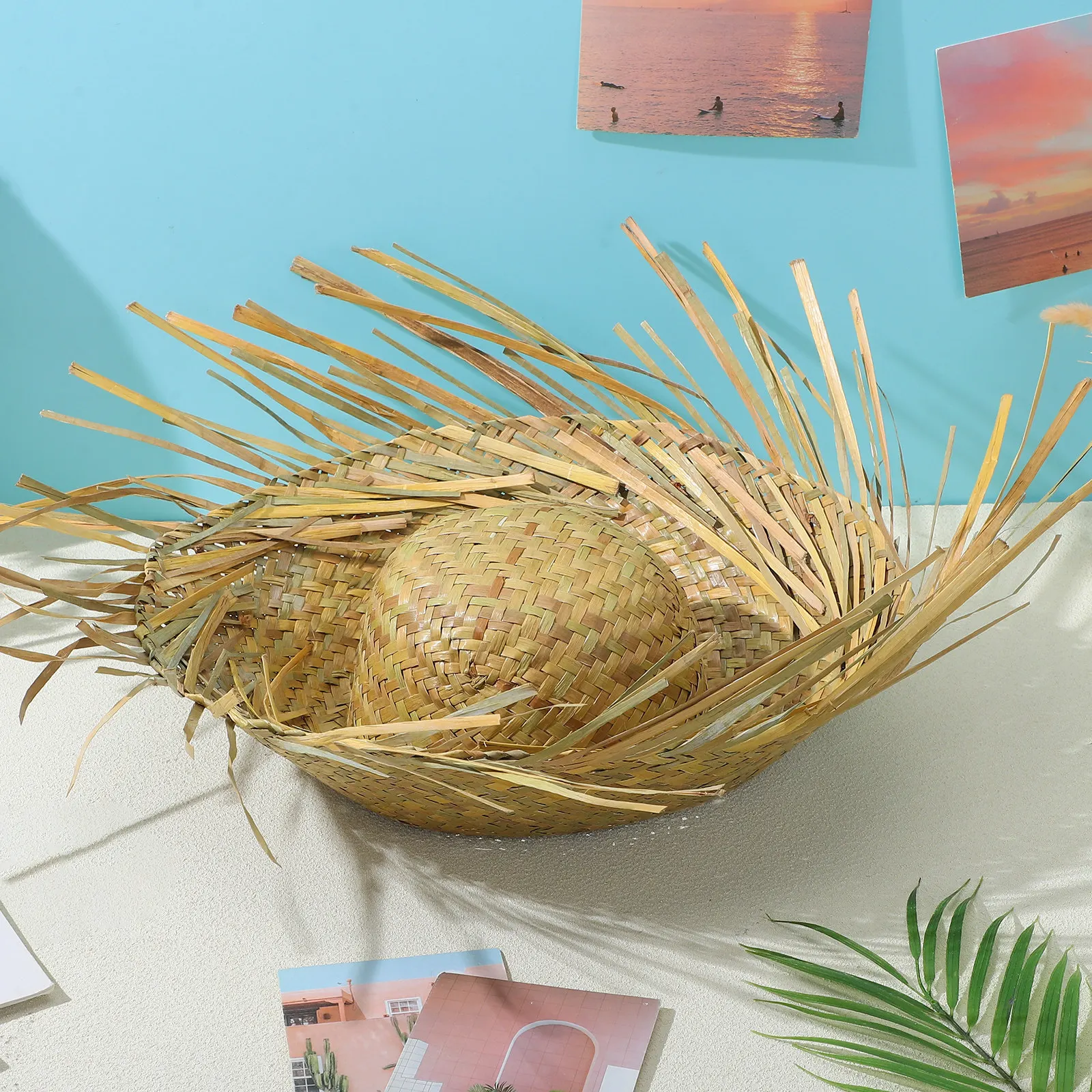 

Funny Beach Party Prop Hat Hasaii Baby Straw Sun Charms for Costume Oarty Hats Men