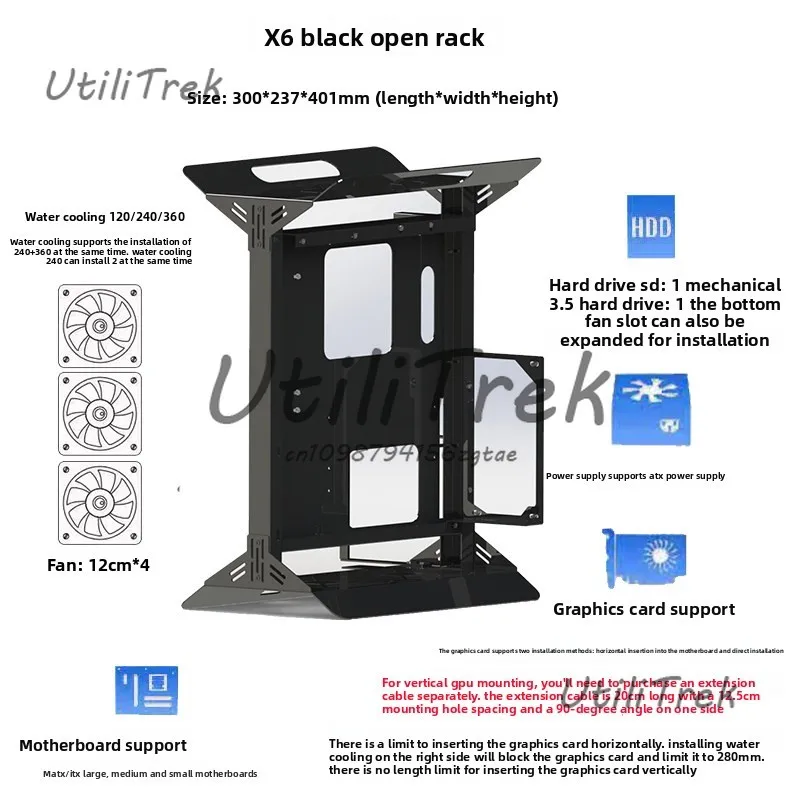 オープンシャーシ-atx-matx-ラック-デスクトップコンピュータ-グラフィックカード-垂直挿入-diy-小型シャーシ