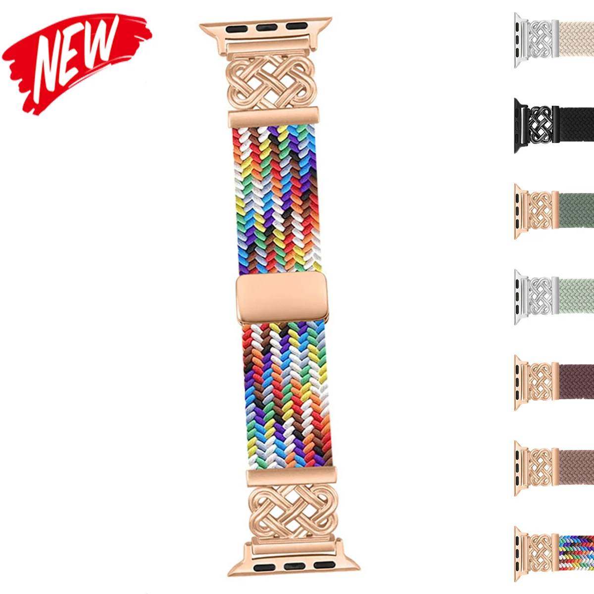 Magnetisches Nylonarmband für Apple Watch Ultra 49mm 38 40 41 44 46mm Gewebtes Geflochtenes Armband für Iwatch S11 10 9 8 Chinesischer Knoten Armband