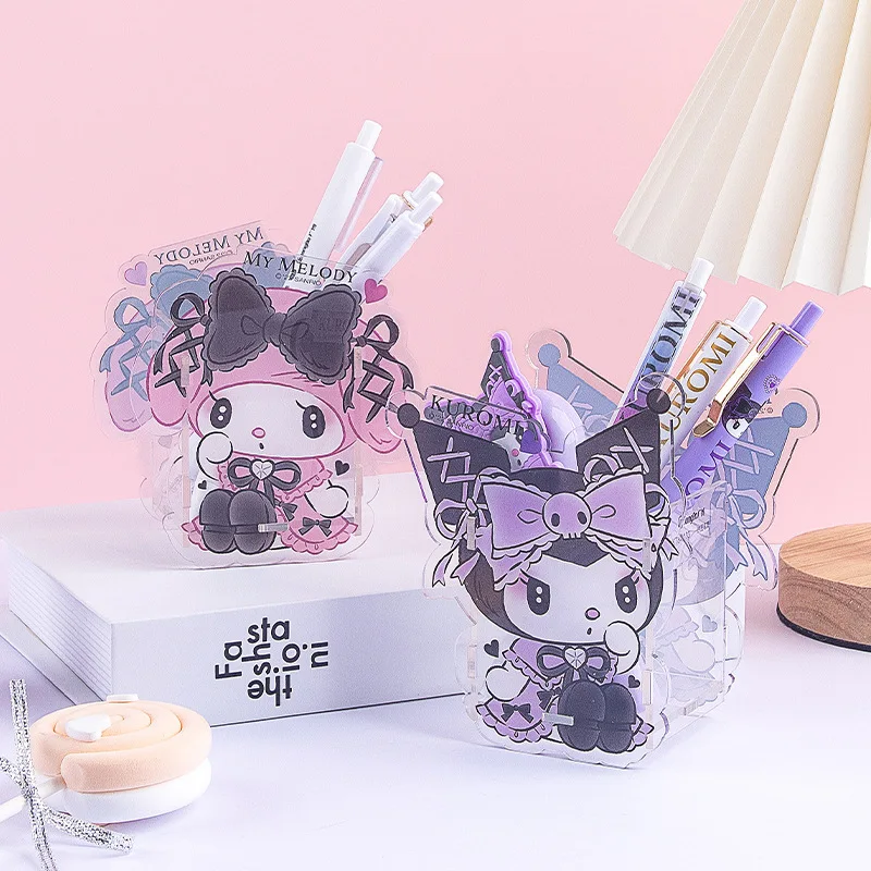 

Cartoon Sanrioed Anime My Melody Kuromi Puzzle Pen Holder Ins Kawaii Cute Desktop Storage Pen Holder Holiday Gift Stationery