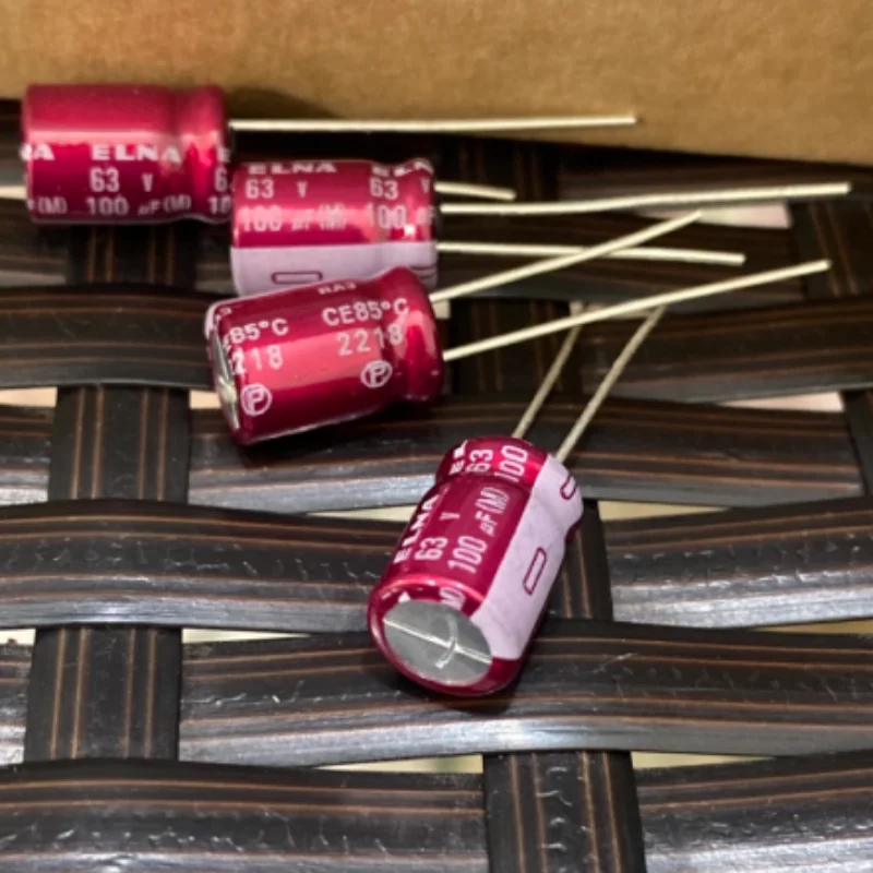 10PCS-100PCS  100UF 63V Japanese Ina ELNA Audio Capacitor 63V100UF 8 * 12 RA3 Purple Red Robe