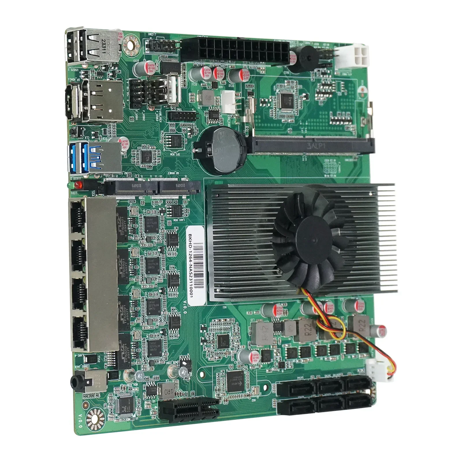 Topton NAS Motherboard N150 N100 6-Bay 6*SATA3.0 2*M.2 NVMe 4*2.5G Nics 1*PCIE X1 1*DDR5 Mainboard ITX Firewall Daya Rendah