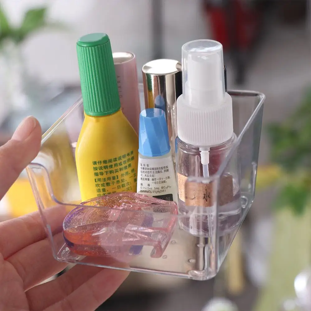 INS Chic Acrylic Note Holder Transparent Waterproof Clear Note Box Card Paper Efficient Desk Organizer Desktop