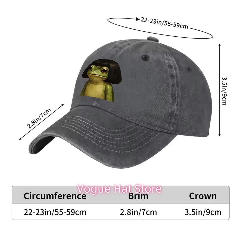 1pc Mushroom Frog Print Washed Duckbill Cap - Lightweight Baseball Hat Suitable for Golf, Casual Wear & Outdoor, Machine Washabl