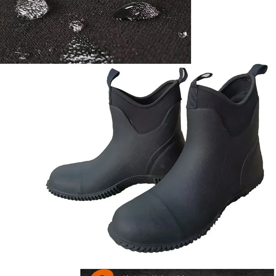 

2024 New Low Tube Waterproof Non-slip and Wear-resistant Warm Rain Shoes Labor Insurance Shoes