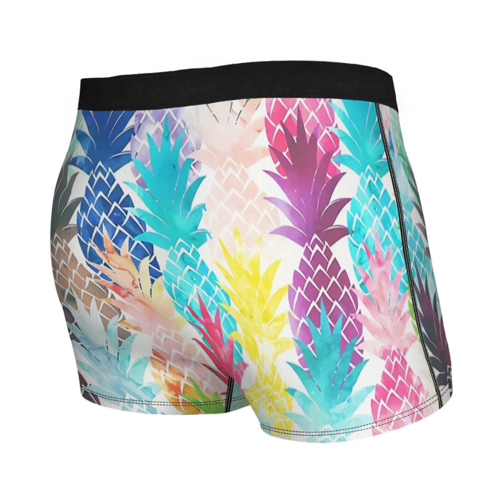 Hawaiian Pineapple Pattern Tropical Watercolor  Underpants Homme Panties Men's Underwear Print Shorts Boxer Briefs