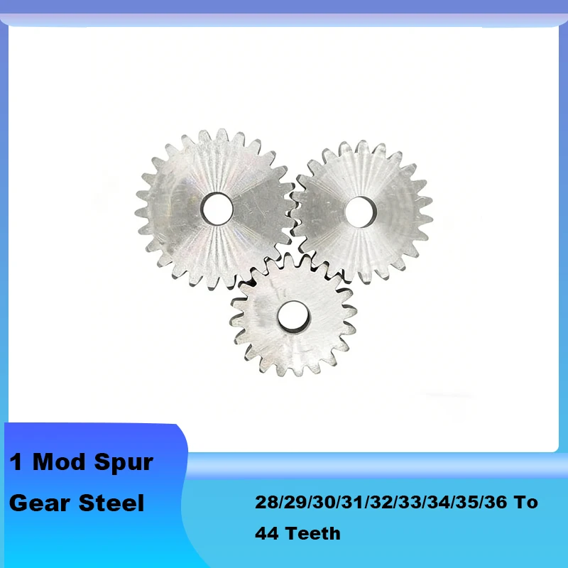 1Pcs 28/29/30/31/32/33/34/35/36 To 44 Teeth 1 Mod Spur Gear Steel Thickne 10mm Flat Gear Metal Motor Pinion Transmission Gear