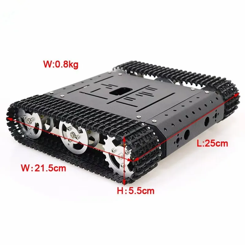 Tankchassis met motorophanging Volledig metalen tankrobotkit Codering Motor Intelligente robotauto