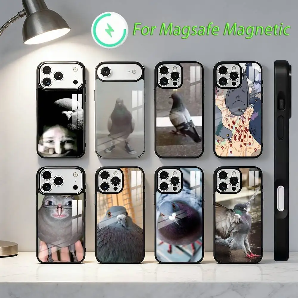 

Funny p-Pigeon Phone Case For iPhone 17,16,15,14,13,12,11,Plus,Pro,Max Magnetic Wireless Charging