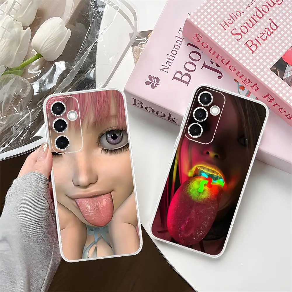 Y2K Girl Teena CLMJ Phone Case for Samsung Galaxy S25 S24 S23 S22 S21Plus FE Ultra Soft TPU Clear Shockproof Cover